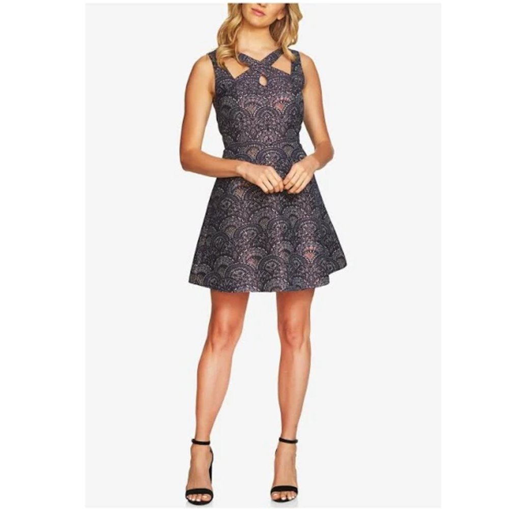 Elegant CeCe Cross-Front A-Line Cocktail Dress - Size 6